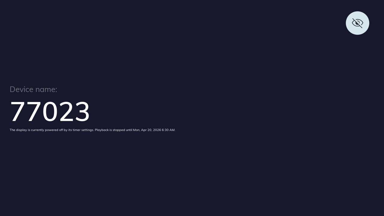 Screenshot from device switched off with Proprietary timers